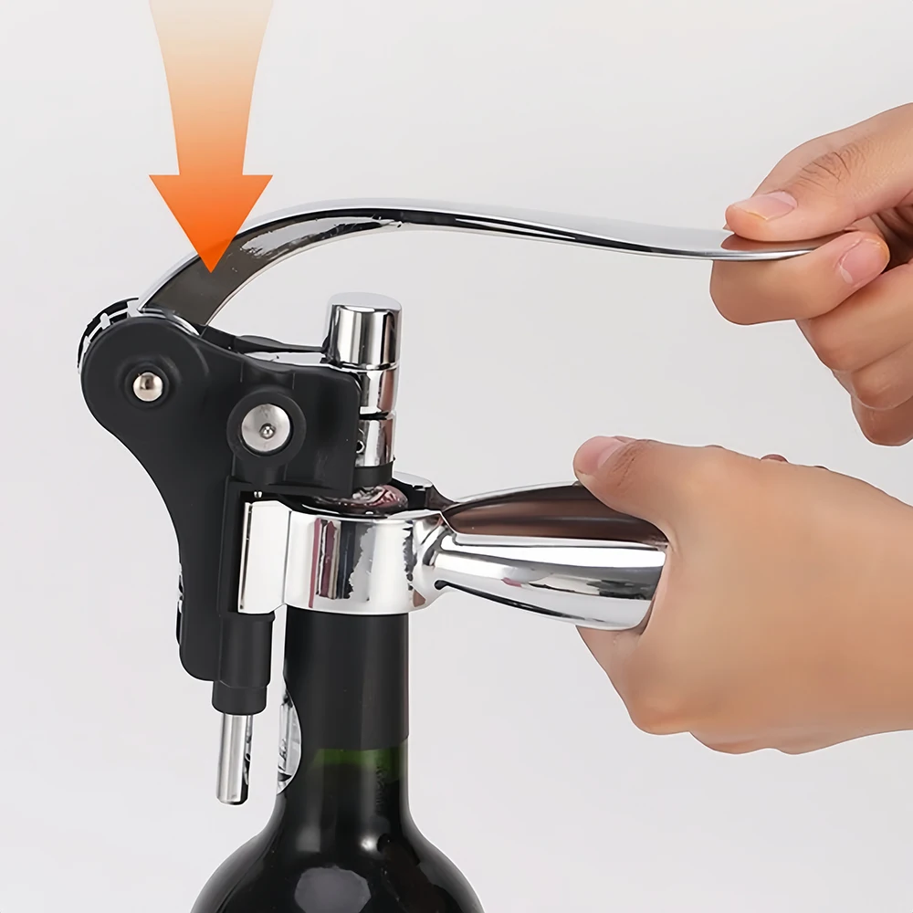 Rabbit Style Wine Bottle Opener Professional Wine Corkscrew Manual Lever Corkscrew, Zinc Alloy + ABS Opener