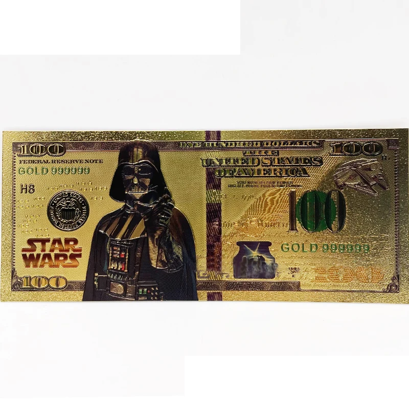 Star Wars Mandalorian Manga Figures Yoda Gold Commemorative Banknote Collection Movie Peripherals Best Gifts