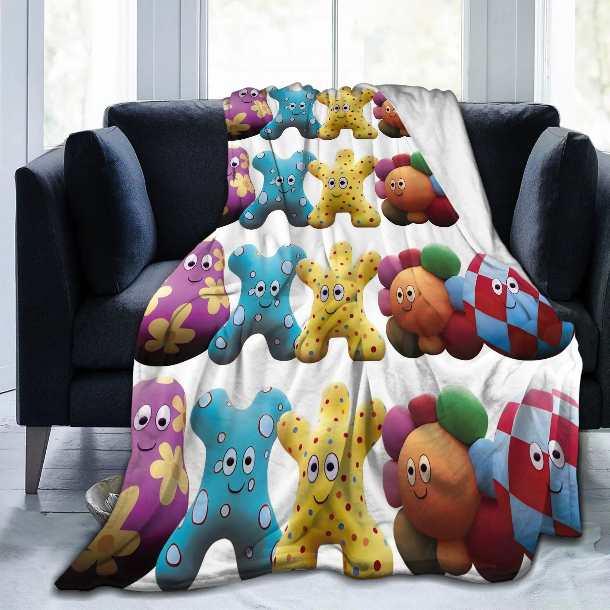 Night Haahoos Gardens Cute Funny Blankets Flannel Nostalgic Cartoon Lightweight Throw Blankets for Bedspreads Outdoor Breathable