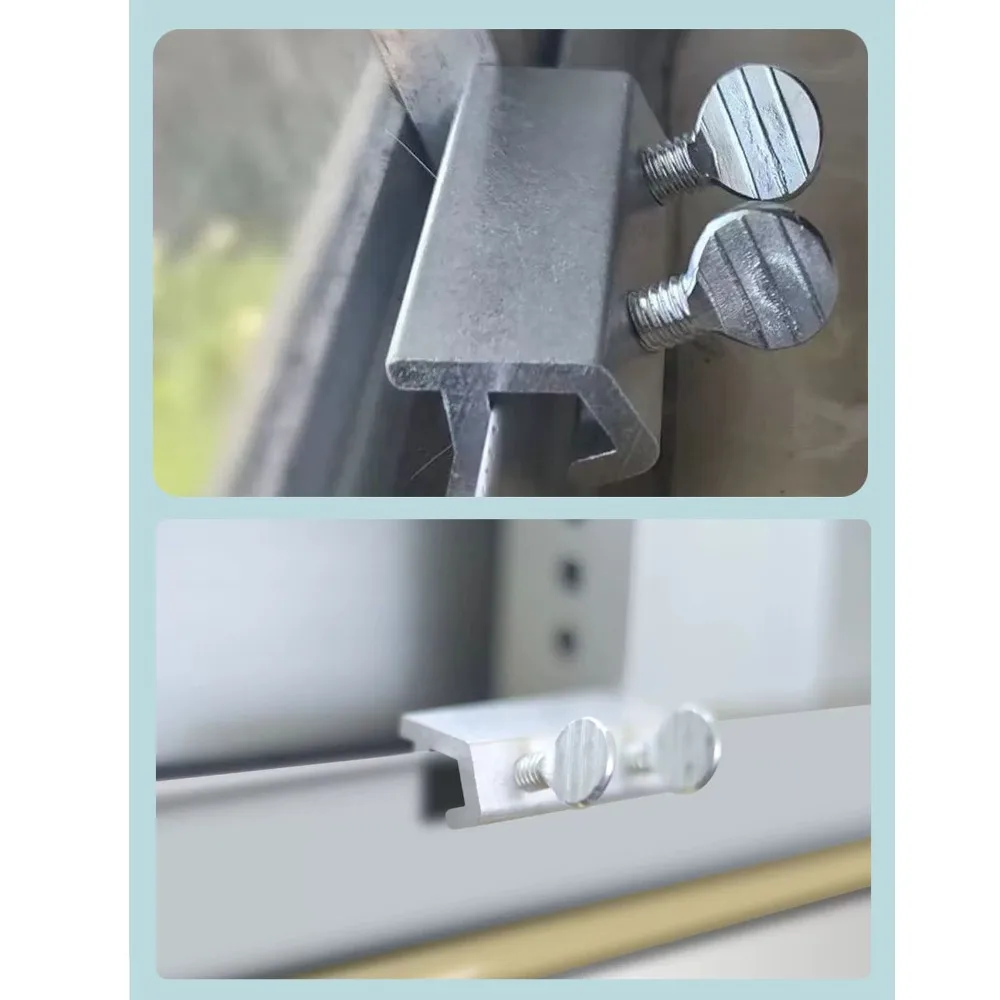10pcs Double Hole Window Limit Locks Stainless Steel Adjustable Stopper Sliding Window Locks With Keys Door Patio Guards