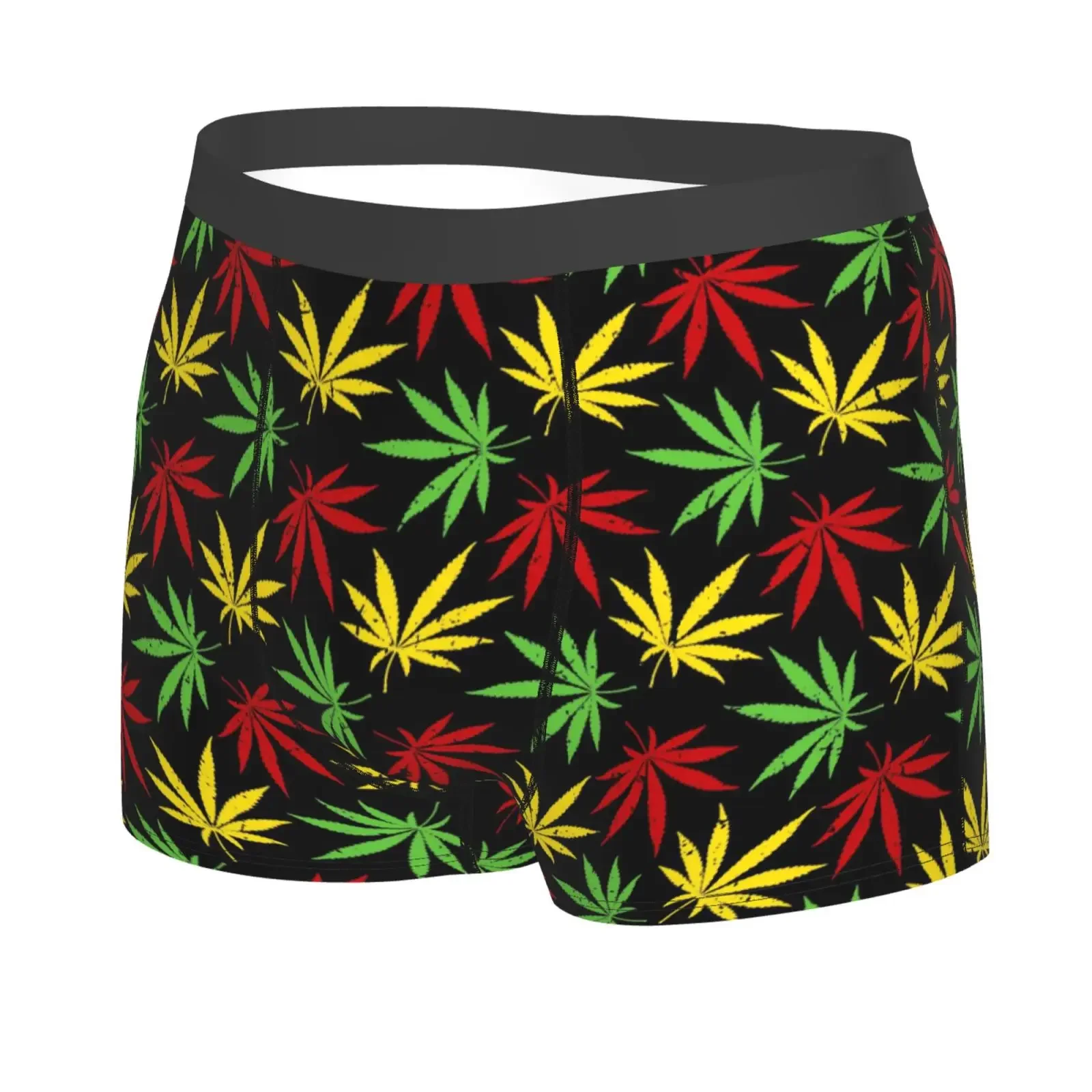 Colorful Weed Leaf Print Men's Underwear Healthy Soft Comfortable High-Quality Men's Briefs Stylish Trendy Casual Sports Panties