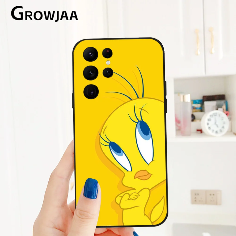 T-Tweety Bird Phone Case for Samsung Galaxy S24 Ultra S22 S23 Ultra S21 S20 Shockproof Protective Silicone Funda