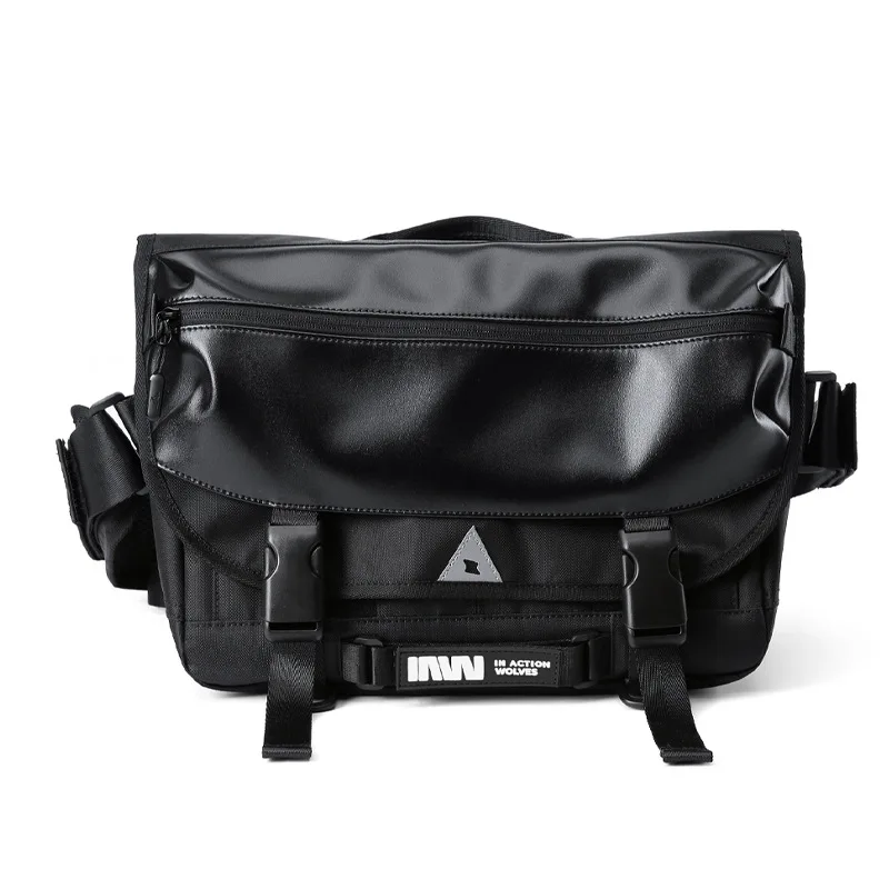 Men's cycling crossbody bag, sporty and functional design, large capacity, trendy street style, multi-functional shoulder bag