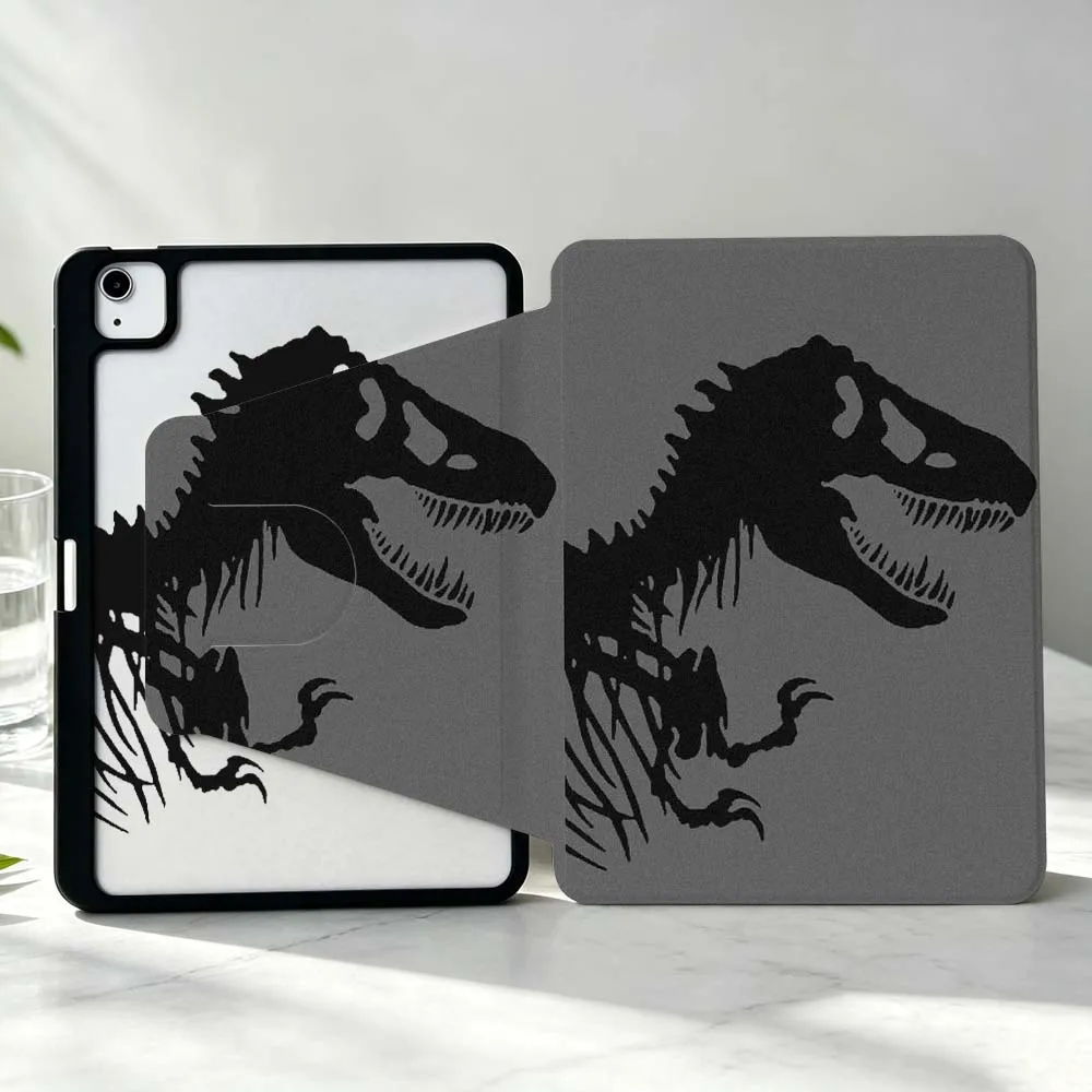 Luxury Designed Dinosaur For iPad Pro Air mini 6 5 4 12th M5 M4 M3 M2 A16 A17Pro 360° Rotation Stylus Storage Tablet Case