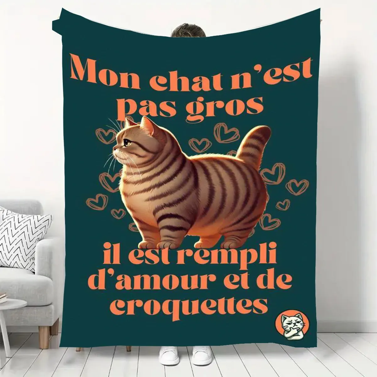 Funny Cat Lover Quote Blanket Throw 150x200cm Keepsake Decor for Cat Owners Gift Nap Decor