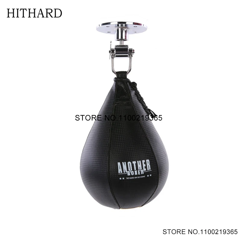 Boxing Pear Speed Ball Swivel Durable Leather Muay Thai Kickboxing Training Speed Ball Reflex MMA Hanging Punching Bag Equipment