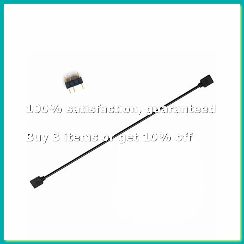 5V 3-Pin Extension Cable for Computer Motherboard Hub Cable Connection Extension ARGB Splitter, Black-DTD2