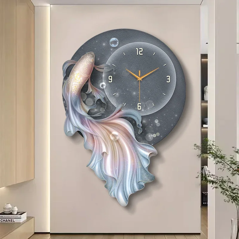 Luminous Xenomorph Wall Watch Fashion Luxury Mechanism Interior Cute Korean Clock Wall Digital Horloge Living Room Decoration