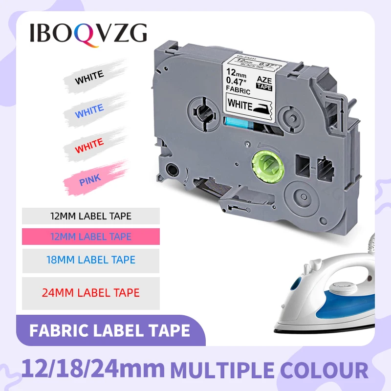 

IBOQVZG 12/18/24mm*3m Blue on White Iron Tapes TZe-FA4 tz FA231 TZe-FA531 TZe-FAE3 for Brother Label Printers P-touch PT-H100