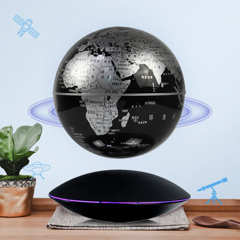 Magnetic levitation 6 inch luminous globe ornament
