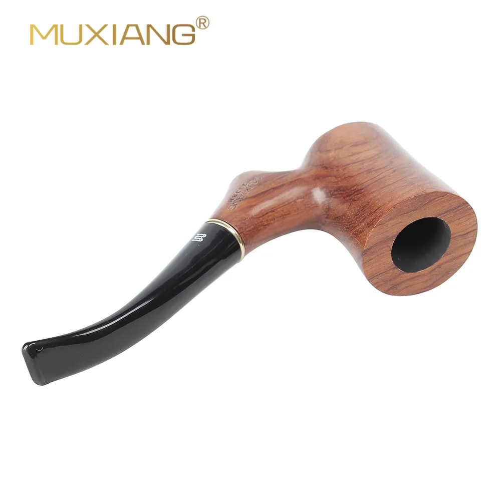 MUXIANG Handmade Tobacco Sandalwood Pipe Set: 1 solid wood bowl + 2 Interchangeable long and short pipe mouthpieces +  clean set