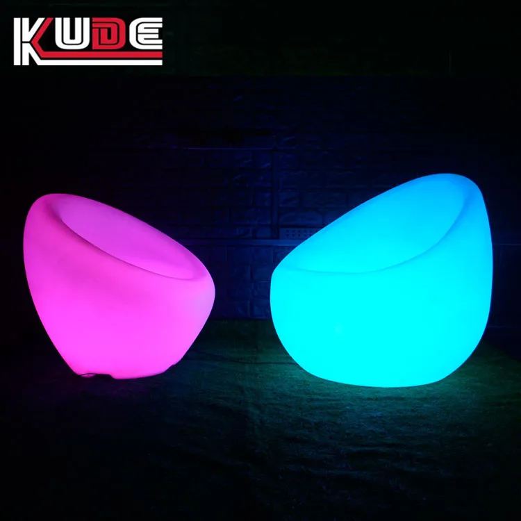 Silla perezosa luminosa impermeable al aire libre, sofá luminoso LED creativo, interior, sofá de plástico