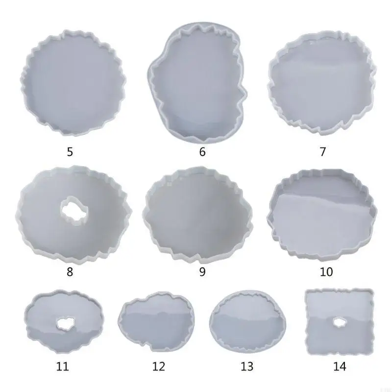 R3MC Silicone Jewelry Making Epoxy Mould Resin Casting Mold Decorative DIY Crystal Agate Mold Irregular Mug Pad