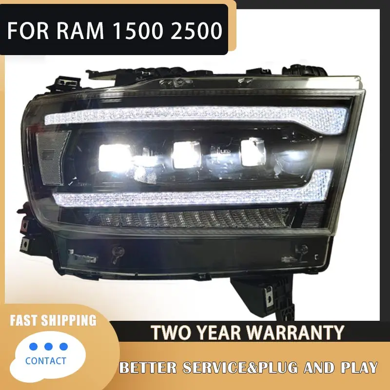 1Pair LED Headlight Assembly for Dodge RAM 1500 2500 2019-2021 Headlights Plug and Play with LED DRL Dynamic Turning Head Lamp