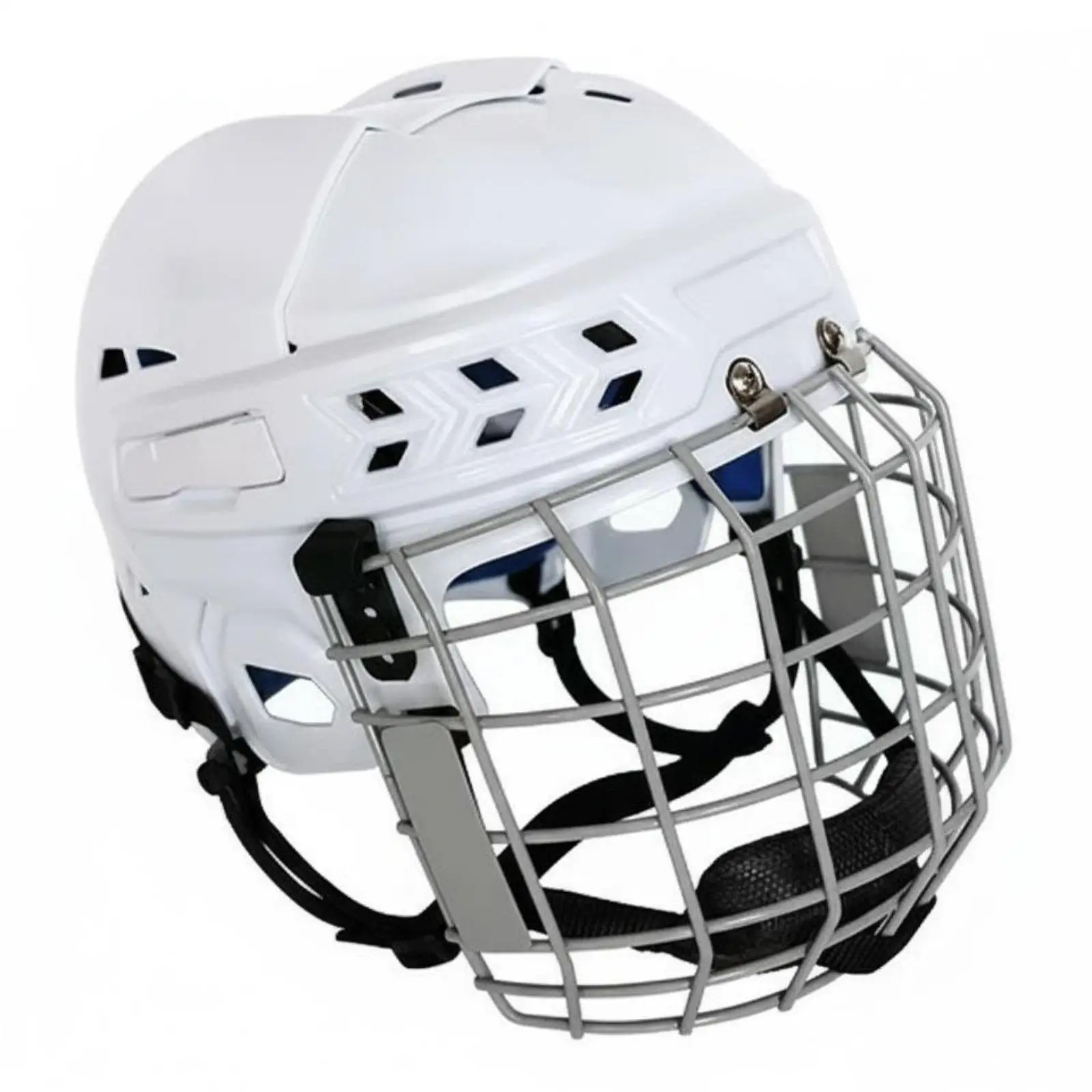 Ice Hockey Helmet with Cage for Men Women Full Face Coverage PP Shell EVA Foam Liner Comfortable Padding for Collision Sports