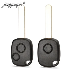 Jingyuqin Funda para llave remota de 1/2 botones para Honda CR-V Odyssey Fit, acuerdo City C-ivic con almohadilla para botones