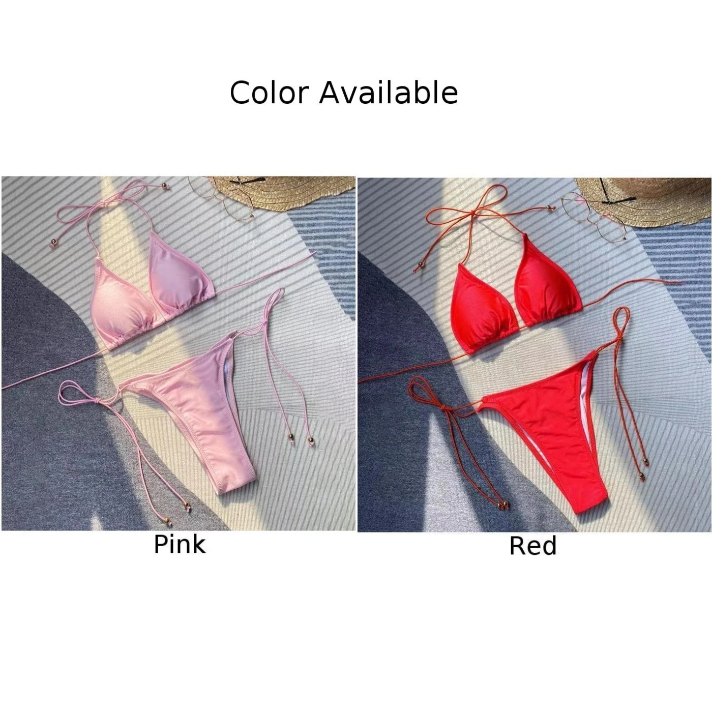 Set Bikini baju renang seksi pakaian renang wanita setelan mandi potongan Tinggi pantai Push Up