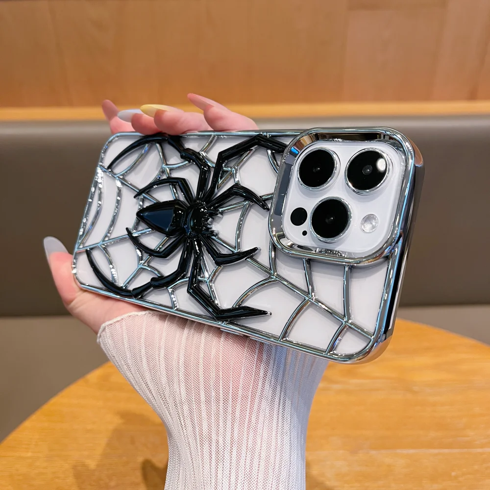 Lustige 3D-Hohlspinnen-Hülle für iPhone 14, 15, 16 Plus, weiche TPU-Beschichtung, Wärmestrahlungsabdeckung für iPhone 13, 12, 14, 15, 16, 17 Pro Max – Detail 10