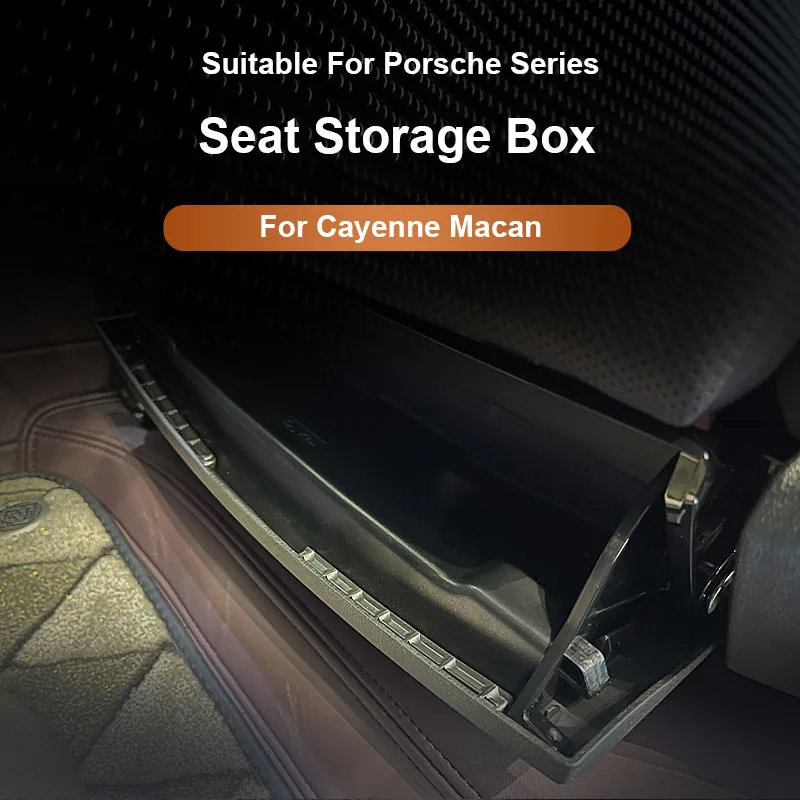 

For Porsche Cayenne 2024 Macan 2014-2024 Car Black Left Right Under Front Seats Storage Lower Stowage Box Organizer Card Holder