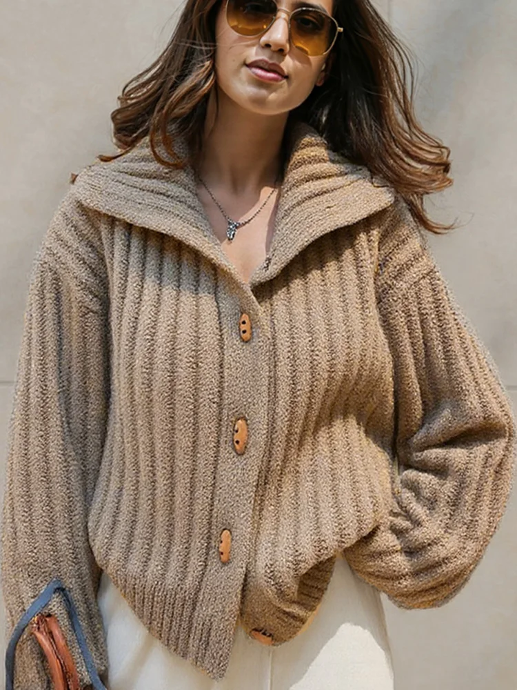 

2025 корейский стиль, винтажный кардиган, вязаные куртки, зимние повседневные утолщенные трикотажные изделия, топ, элегантная свободная водолазка, женский свитер