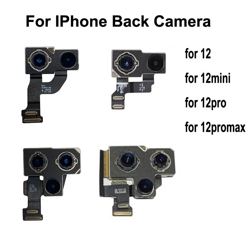 

Rear Camera For iPhone 12 12pro 12promax 12mini pro mini max Back Camera Rear Main Lens Flex Cable Camera