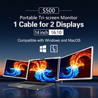 15 inches Laptop Expansion Screen FHD Portable Tri-screen Monitor with 1 Cable for 2 Displays for Windows, MacOS for 15-17.3 inc
