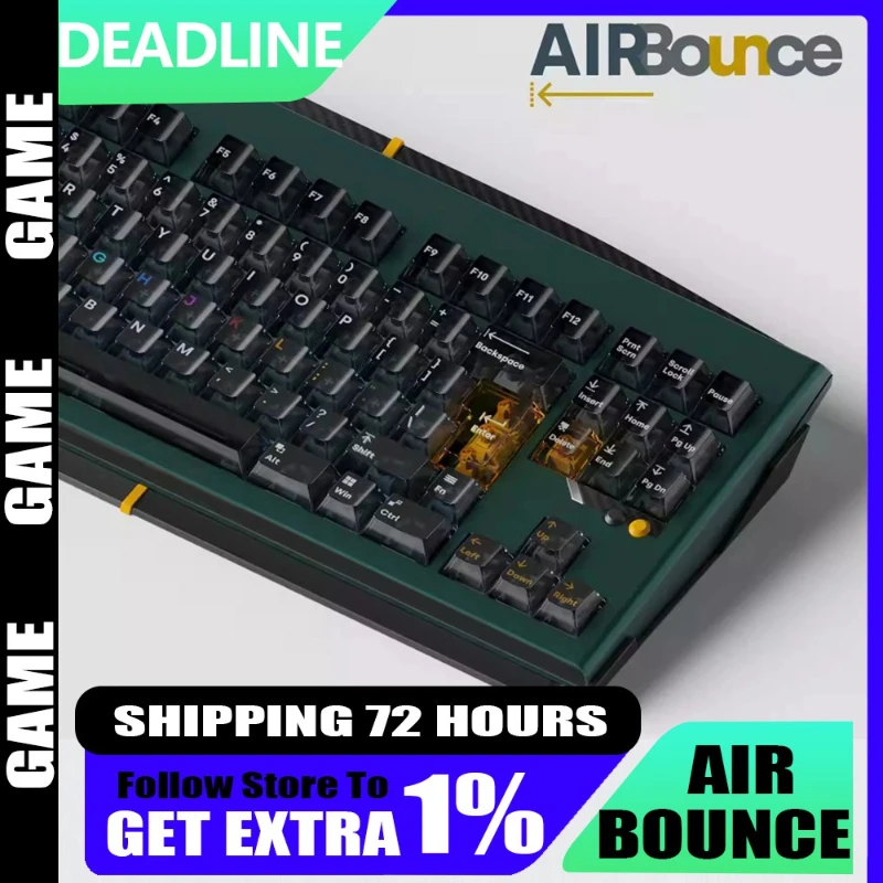 

DEADLINE AirBounce Mechanical Keyboard Transparent Keycaps Set Original Height Base Kit for PC Accessories Customization Gaming