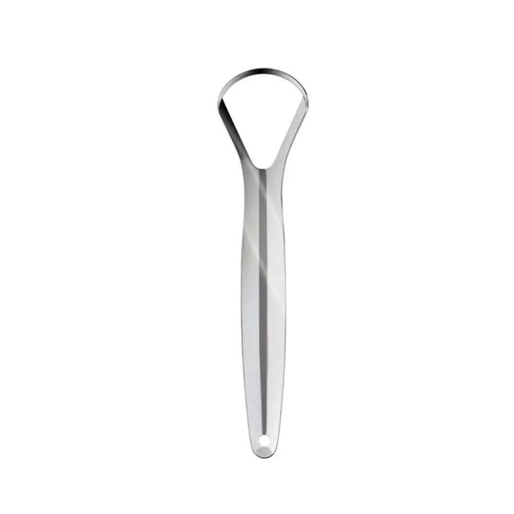 Stainless Steel Tongue Scraper Silver Metal Cleaner Eco-friendly Oral Care Fresh Tool Reusable Breath Brush R9O1