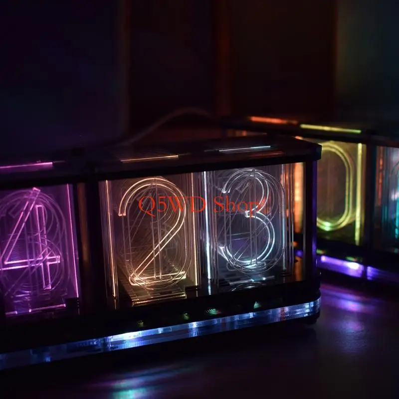 

Q5WD DIY наборы RGB Светодиод имитируйте светодиодные часы светодиодные часы для ночи Time Tube Night