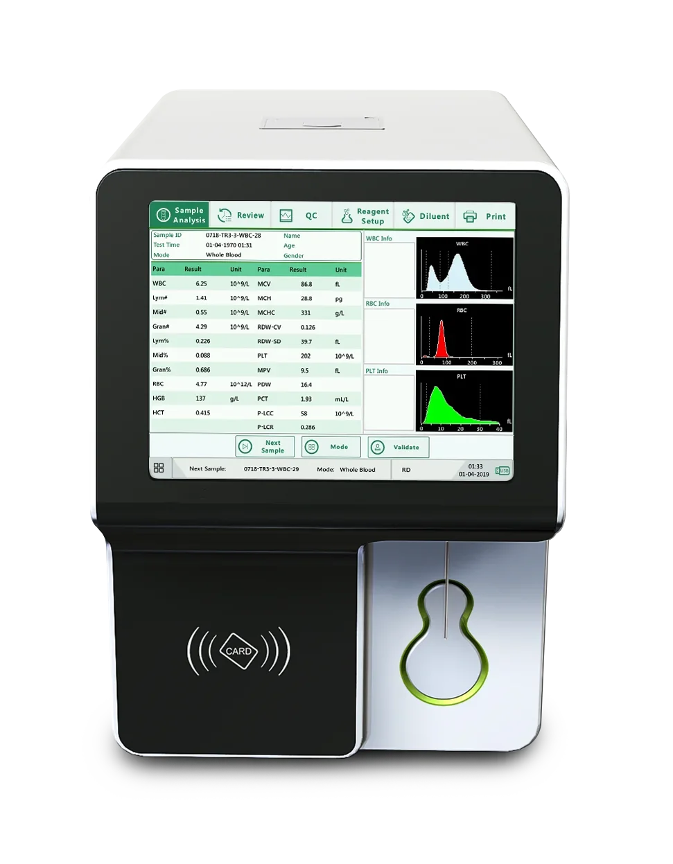 Auto IVD Cell Counter Machine, analisador de bioquímica, analisador, 5 partes