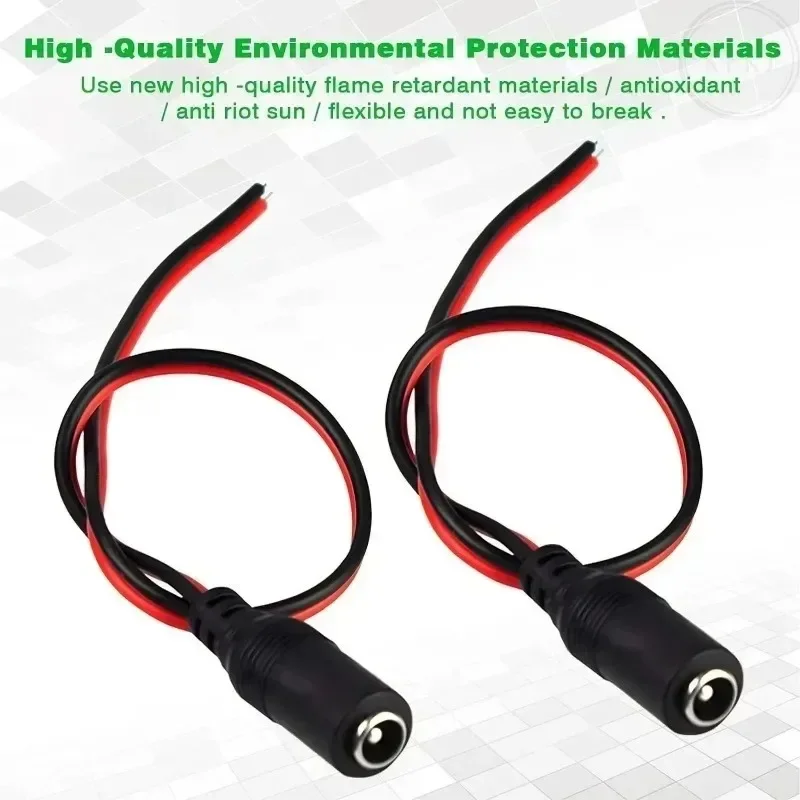DC 5.5x2.1mm Female Power Cable, Centralized DC Supply Cord, Universal Wire for LED Strip CCTV Security Camera Monitor