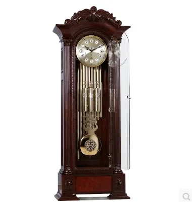 Mahogany movement European living room mechanical floor clock Chinese swing table clock American