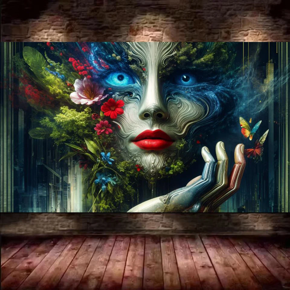 

Surreal Human Face Vibrant Colors Woman DIY Diamond Painting Large Size New 2026 Full Diamond Mosaic Embroidery Cross Stitch Kit