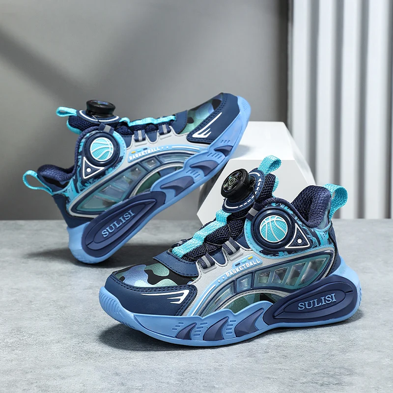 

Fashion Basketball Shoes Boy Platform Kids Basketball Sneakers Autumn Outdoor Leather Sports Shoes for Children zapatillas niño