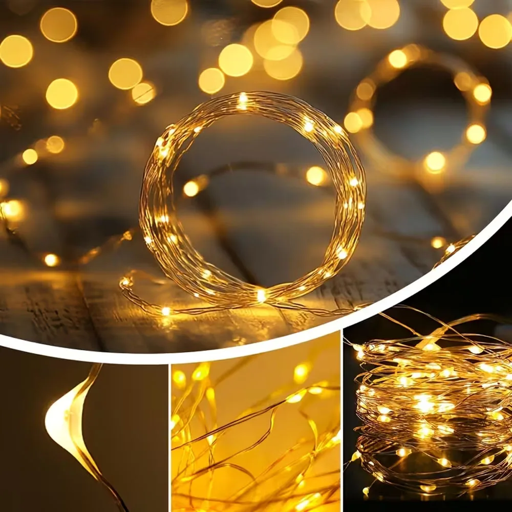 USB LED small colorful string lights, copper wire fairy lights for Christmas, weddings, parties, and festive lighting