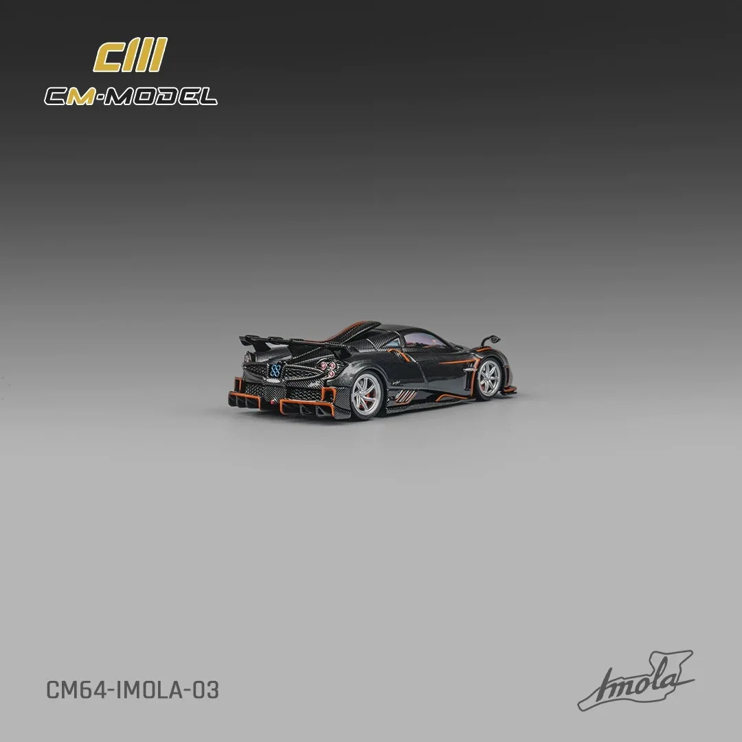 CM 1:64 Pagani Imola Modelo de coche de aleación metálica gris/oro