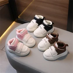 New Autumn Children Shoes Leather Unisex Toddler Boys Girls Sneaker High-help Soft Sole Breathable Fashion Casual Kids Sneakers