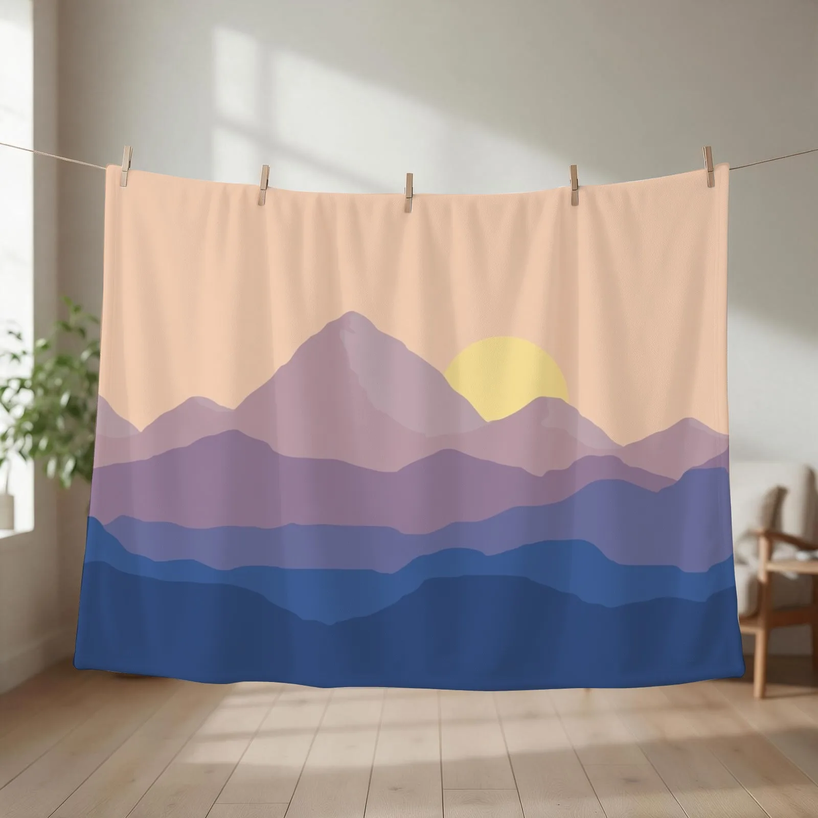 Chill Mountain Horizon Throw Blanket couch cozy soft plush fuzzy picnic outdoor blanket