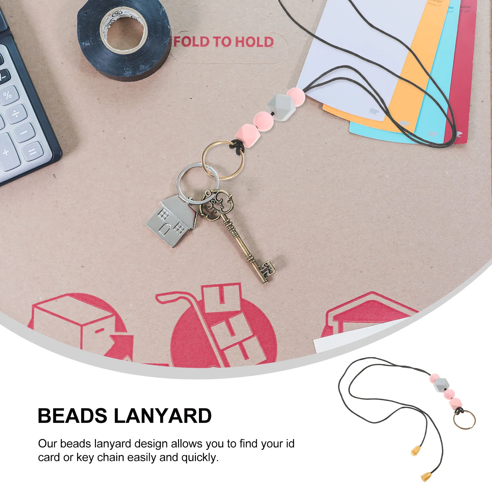 

Beaded Lanyard Badge Lanyards Volunteer Keychain Card Cute Wooden Office Breakaway for Women