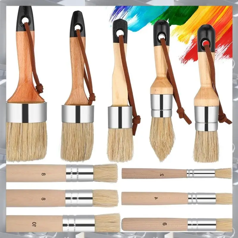 

Лидер продаж-11 шт., набор кистей для трафаретов для мела, кисти для шаблонов с деревянной ручкой для меловой краски, трафаретные проекты, мебель, сделай сам, арт Cr