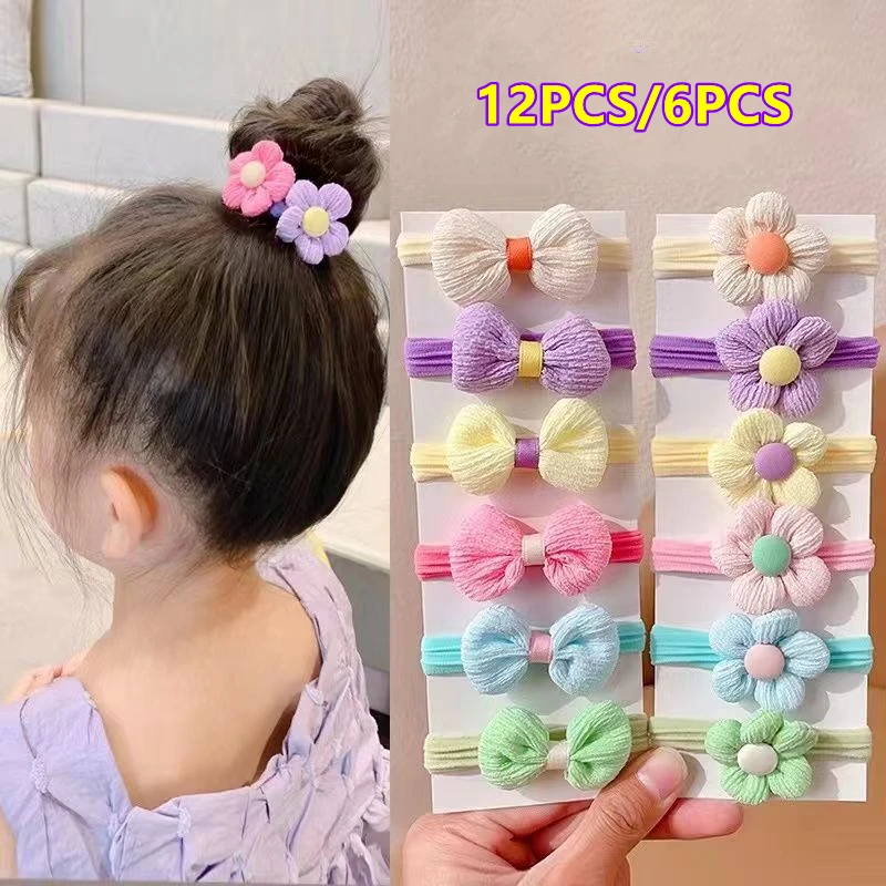 

12PCS6PCS Elastic Hair Bands Girls Baby Hair Accessories Child Hair Ring Head Rope Scrunchies Headwear Excluding Bottles