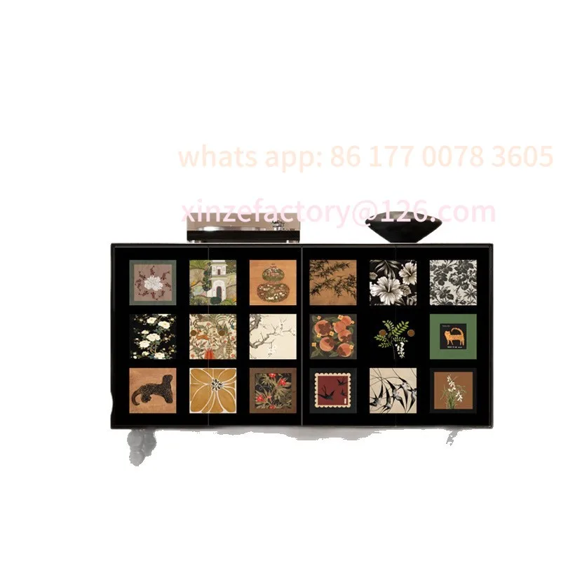 

Customizable French antique solid wood painted dining side cabinet living room bedroom storage cabinet homestay retro light luxu