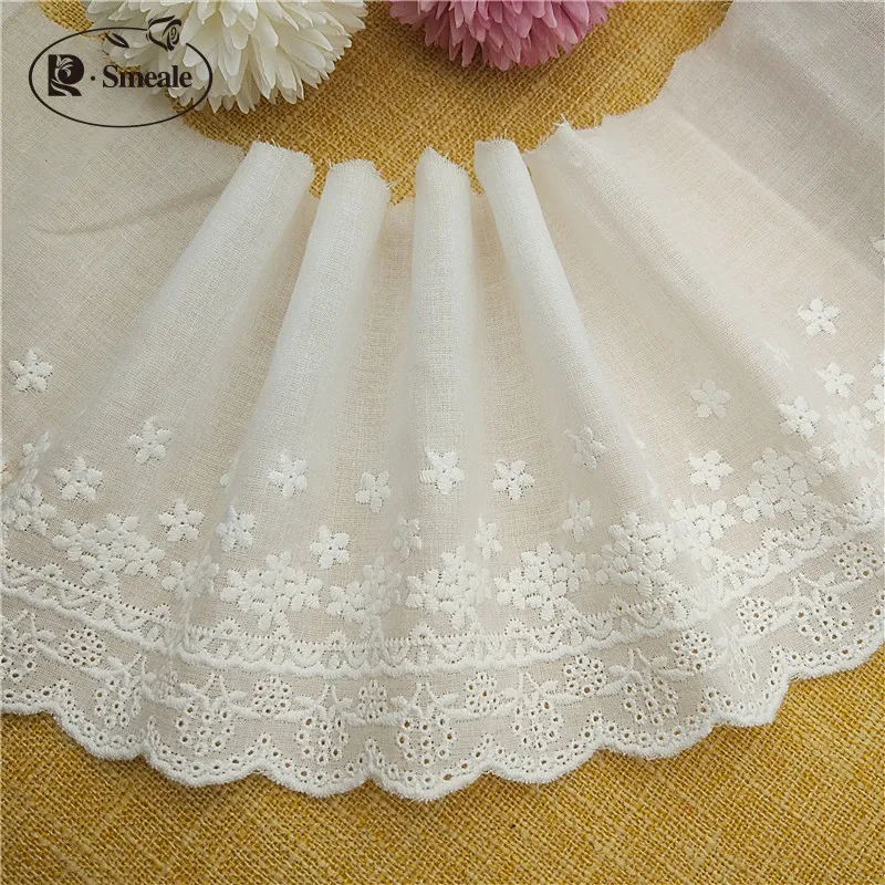 

2020 New Clothing Accessories DIY Handmade Baby Clothes Skirt Decoration Fabric Cotton Embroidery Lace Pure Cotton Trim RS1988