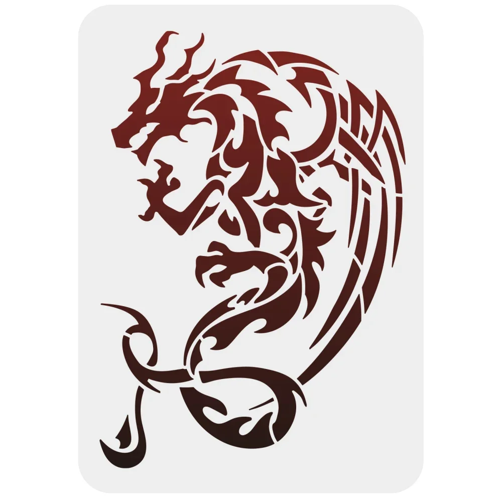 

Dragon Stencil Gothic Dragons Stencil Plastic Dragon Painting Templates DIY Celtic Knot Stencil Reusable for Wood Floor Wall