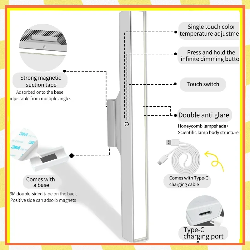 80% rotation temperature adjustable , used for reading light in the studyUSB dimmable LED wall lamp with Semi  lamp