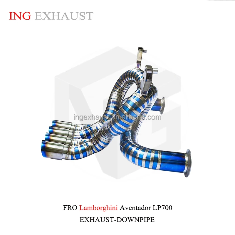 ING Titanium Alloy 2012+ Aventador S LP700-4 LP740-4 LP750-4 SVJ 6.5V12 Valve Dwoenpipe With Catalytic For Lamborghini LP700