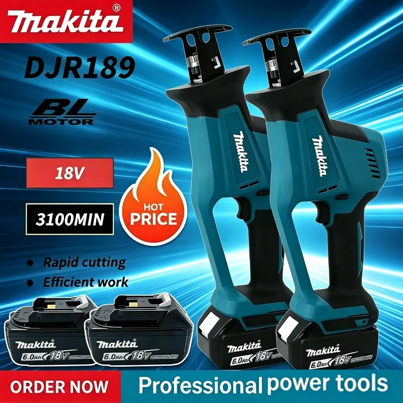 

Аккумуляторная сабельная пила Makita DJR189 для резки дерева и металла, портативная, бесщеточная, 18В, беспроводная