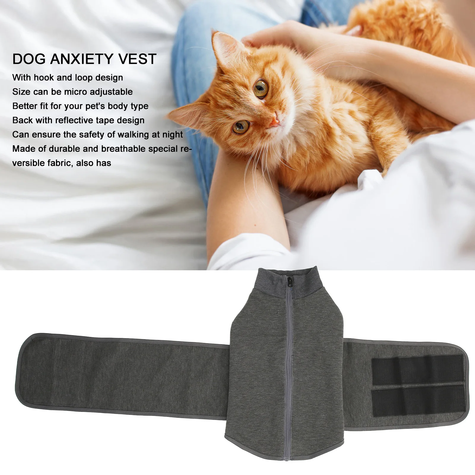 Pet Anti Anxiety Dog Puppy Vest Jacket Shirt Stress Relief Calming Wrap Soft Comfortable Clothes Clothing Soothing