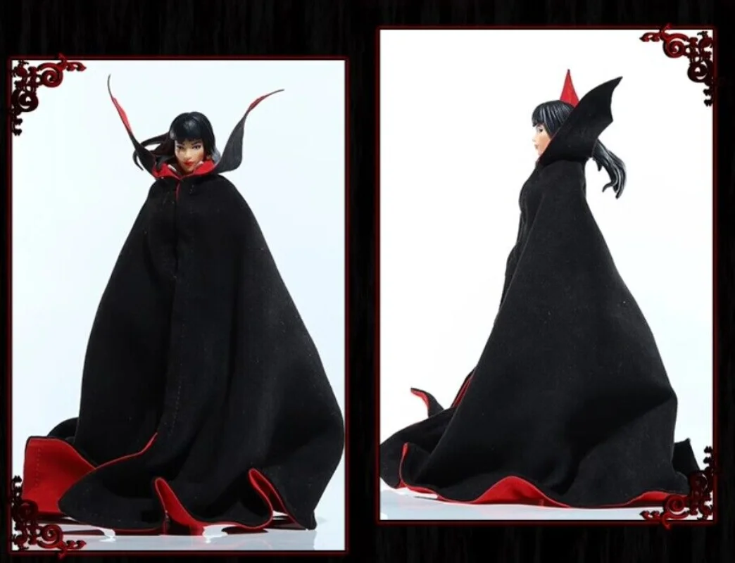 

(ONLY CAPE) 1/12 Scale Black and Red Cape Model for 6'' Female Vampire