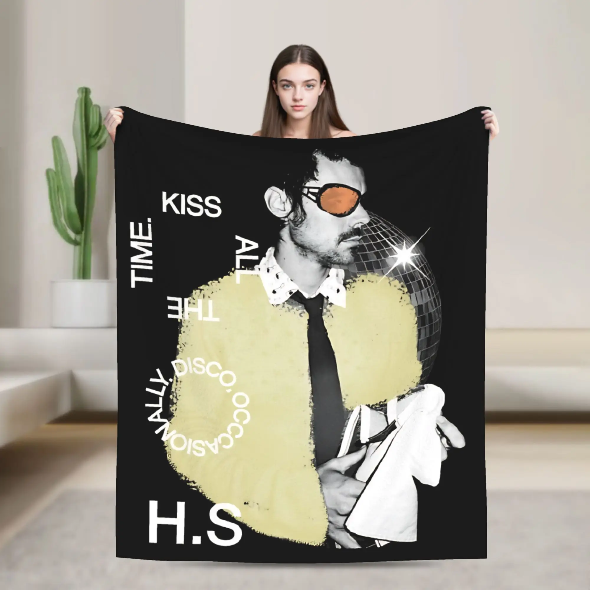 Kiss All The Time  Album Blankets Harrys Music Styles Plush Throw Blankets Bedroom Sofa Personalised Ultra-Soft Warm Bedspreads
